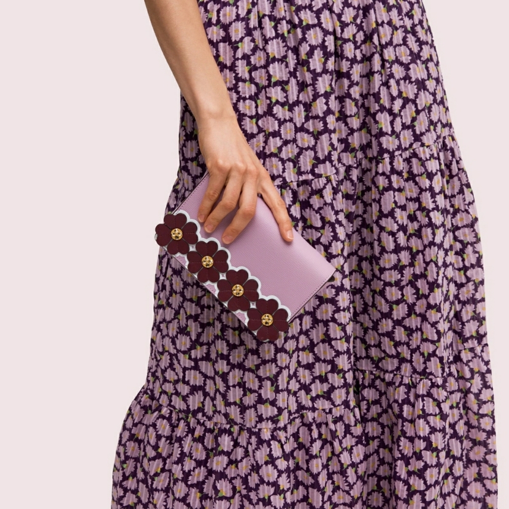 NWT Kate spade Sylvia Graphic Clover Chain Wallet - Picture 4 of 8